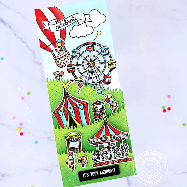 Sunny Studio Stamps: Country Carnival Card by Catherine Cohen (featuring Balloon Rides)