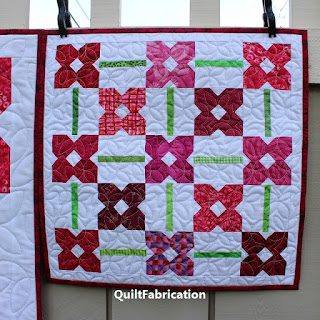 FLOWER QUILT-MINI QUILT-PINK QUILT-SCRAPPY AND HAPPY QUILTS