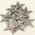 Vintage metal stars with stones - Christmas ornaments