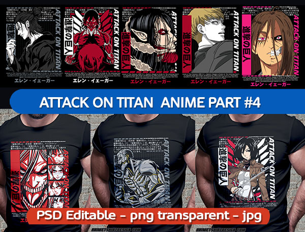 ATACK ON TITAN tshirt design bundle