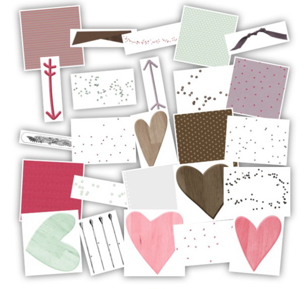 Free Digital Design Elements Kit: Embellishments, Arrows, Hearts,  Papers and Glitter 2