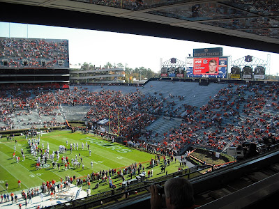 You're looking LIVE at the mostly empty student section of JordanHare 