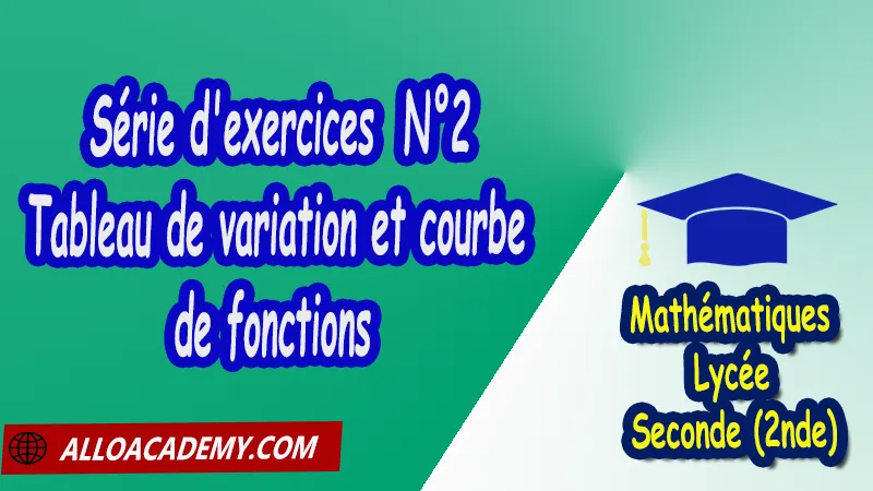 Série d'exercices 2 Tableau de variation et courbe de fonctions - Mathématiques Seconde (2nde) PDF Généralités sur les fonctions Résolution graphique Fonction affine Valeurs interdites et ensemble de définition d'une fonction représentations graphiques Lecture et interprétation résolutions graphiques Interprétations graphiques Résolutions d'équations et inéquations Étude de variation Méthode par étude du signe de f(a)-f(b) Sens et tableau de variation de fonctions Tableau de variation Courbe de fonctions Extremas de fonctions Représentation graphique Cours de généralités sur les fonctions Seconde (2nde)- Lycée Résumé cours de généralités sur les fonctions Seconde (2nde)- Lycée Exercices corrigés de généralités sur les fonctions Seconde (2nde)- Lycée Série d'exercices corrigés de généralités sur les fonctions Seconde (2nde)- Lycée Contrôle corrigé de généralités sur les fonctions Seconde (2nde)- Lycée Travaux dirigés td de généralités sur les fonctions Seconde (2nde)- Lycée Mathématiques Lycée Seconde (2nde) Maths Programme France Mathématiques (niveau lycée) Tout le programme de Mathématiques de seconde France Mathématiques 2nde Fiches de cours exercices et programme de mathématiques en seconde Le programme de maths en seconde Les maths au lycée avec de nombreux cours et exercices corrigés pour les élèves de seconde 2de maths seconde exercices corrigés pdf toutes les formules de maths seconde pdf programme enseignement français secondaire