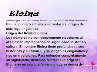 significado del nombre Eloina