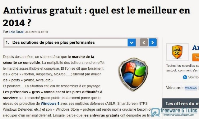 Le site du jour : comparatif des meilleurs antivirus gratuits de 2014