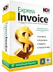 An image of a software program on a laptop screen displaying the main interface for Express Invoice Professional Invoicing Software. The interface shows various fields for creating invoices such as customer details, product details, and payment information.