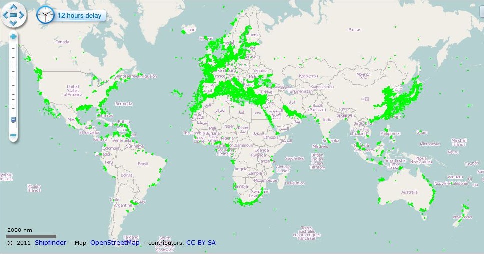 Live world map of satellite positions