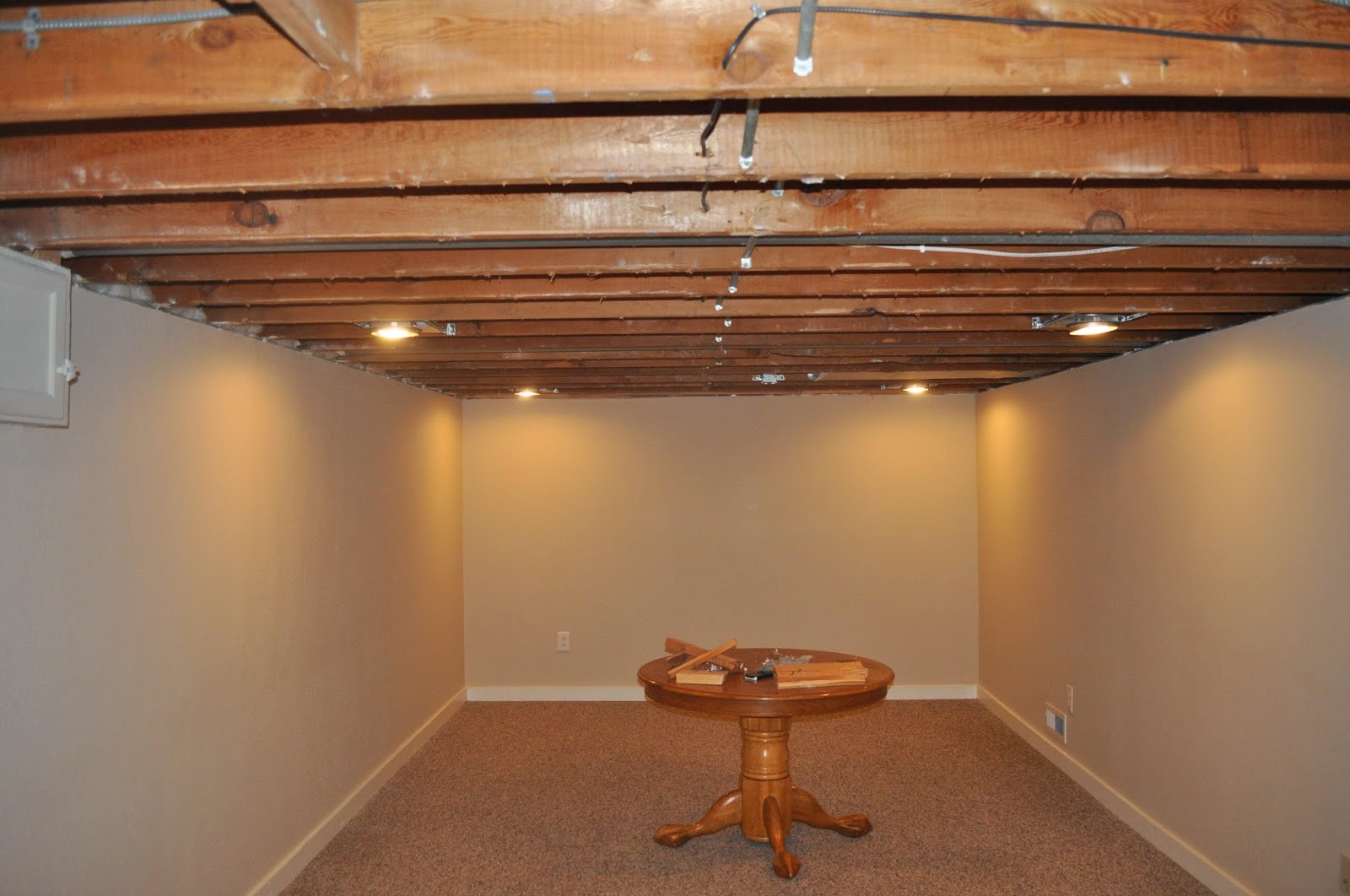 Carri Us Home: Painting a Basement Ceiling