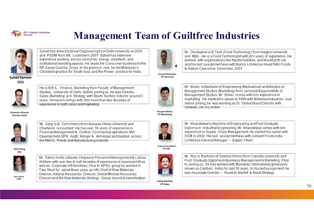 management team of Guiltfree industries
