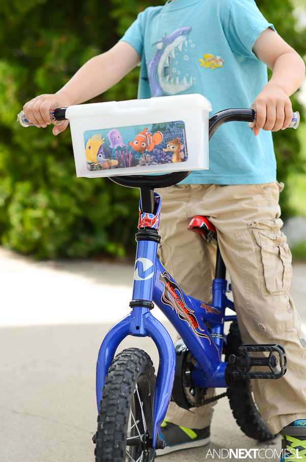 DIY Upcycled Bike Basket for Kids And Next Comes L