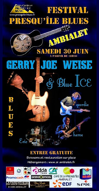 Guitariste de blues Gerry Joe Weise, Presqu'ile Blues, Ambialet, Tarn
