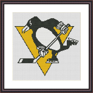 Pittsburgh Penguins logo cross stitch pattern - Tango Stitch