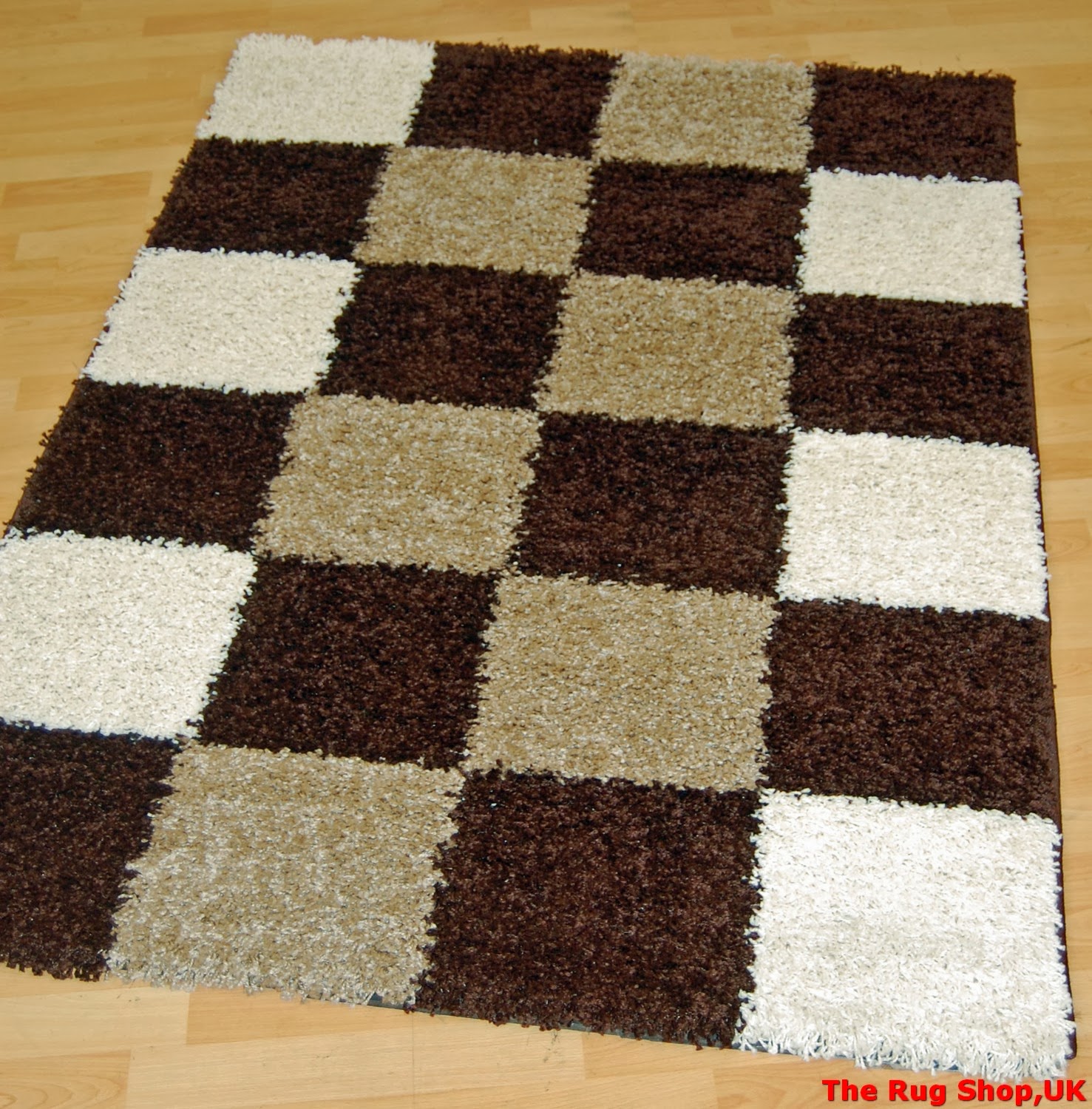 Lotus 2247 Chequered Brown White Rug