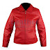 Classic Ladies Red Leather Jacket for $147.00