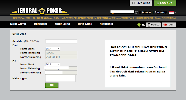 Deposit Jendralpoker