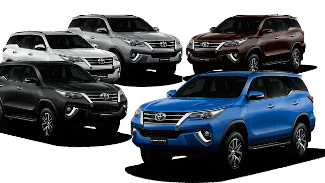 Varian Warna All NewToyota Fortuner 2016