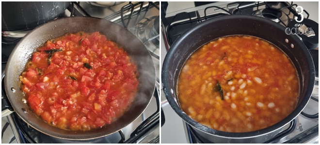 feijão branco com tomate