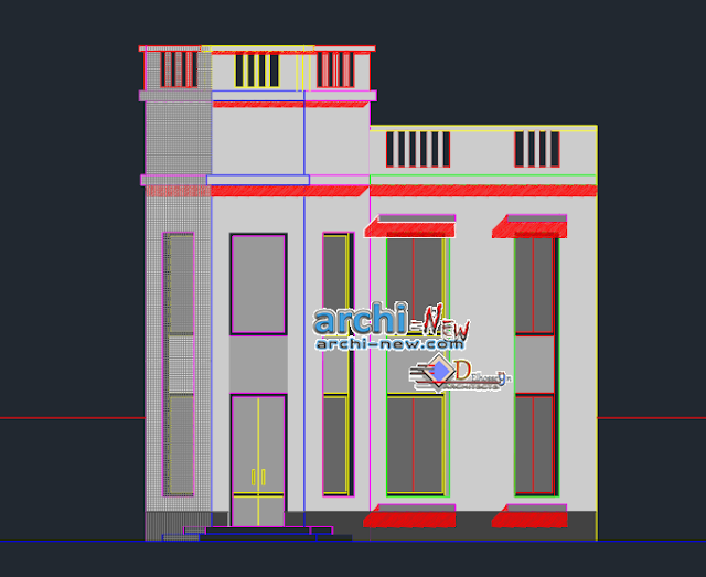 Project office with cafeteria in AutoCAD 