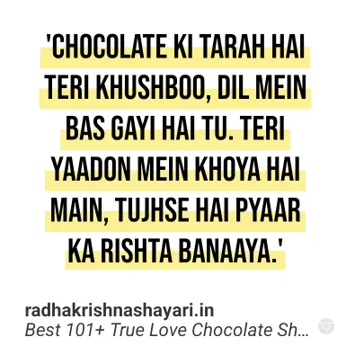 True Love Chocolate Shayari Hindi