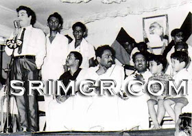 MGR with Karunanidhi, K. Veeramani & M.K. Stalin (MGR's Behind)