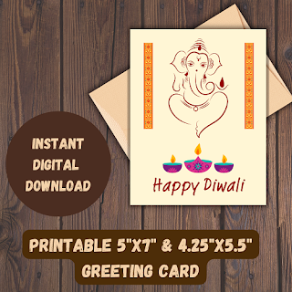 Ganesha, Printable, Downloadable, card