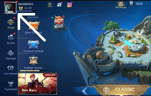 cara mengganti border avatar mobile legends