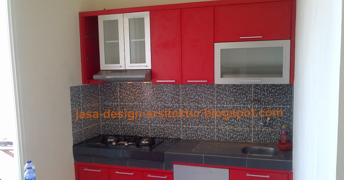 Kontraktor Interior Surabaya Sidoarjo Kitchen Set Warna  Merah 