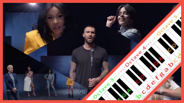 Girls Like You by Maroon 5 ft. Cardi B Piano / Keyboard Easy Letter Notes for Beginners