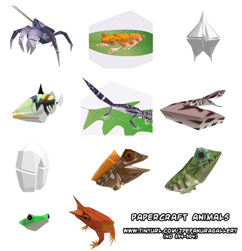 more animals! crab, pinterest Ninjatoes' animals and  papercraft weblog: frogs Papercraft papercraft