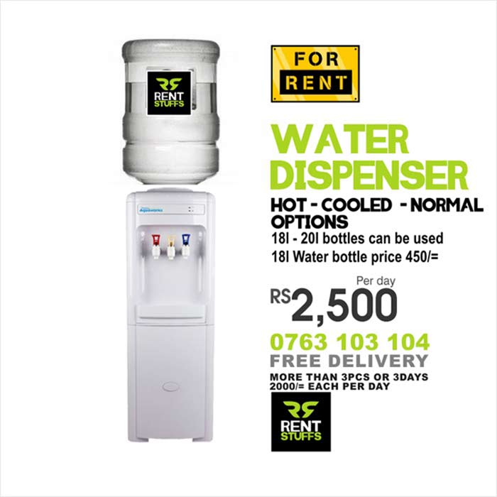 Water Dispenser for rent in Sri Lanka with Hot, Cold and Normal water options.