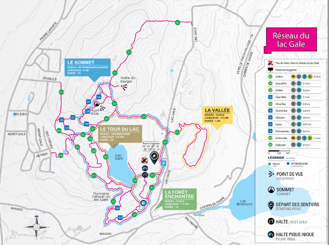 Domaine naturel Lac Gale | Carte des pistes