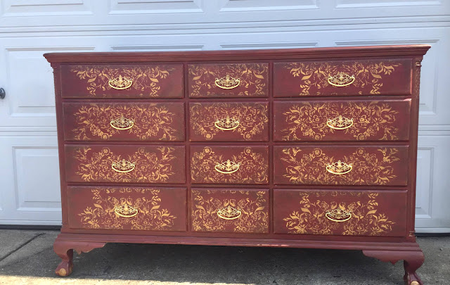 red chippendale dresser - bella nouveau furniture