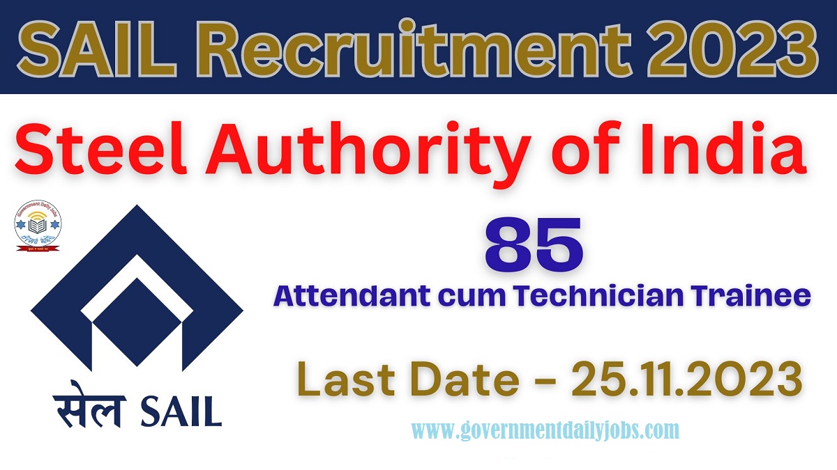 SAIL BOKARO ACTT RECRUITMENT 2023: APPLY ONLINE FOR 85 POSTS