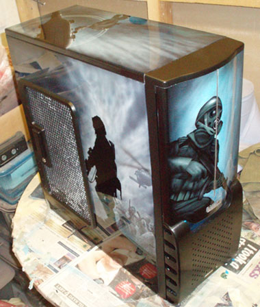 Call of Duty Design Airbrushed on Personal Computer PC Front Side Right 