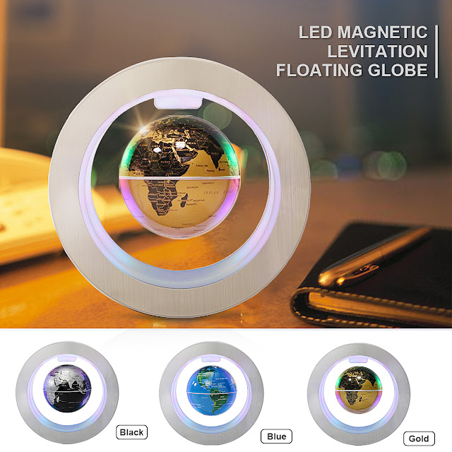 4 Inch Magnetic Levitation Floating Globe Map LED Light Home Office Desktop Decor Gift