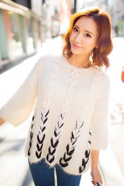 Ribbon Detailed Knit Sweater