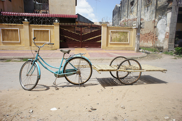 Bambu usado na construção de trailers de bicicletas