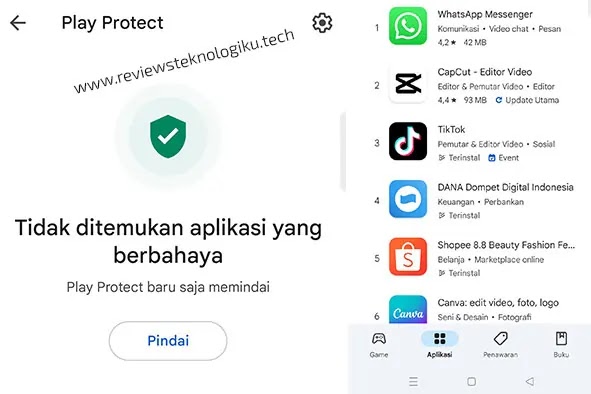 cara menggunakan google play protect di android