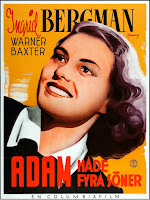 ADAM HADE FYRA SÖNER. Cartel: 90 x 120 cms. Suecia. Artista: Eric Rohman. LOS CUATRO HIJOS DE ADÁN. Adam Had Four Sons. 1941. Estados Unidos. Dirección: Gregory Ratoff. Reparto: Ingrid Bergman, Warner Baxter, Susan Hayward, Fay Wray, Richard Denning, Johnny Downs, Robert Shaw, Charles Lind, Billy Ray, Steven Muller, Wallace Chadwell, Bobby Walberg, Helen Westley, June Lockhart, Pietro Sosso, Gilbert Emery, Renie Riano.