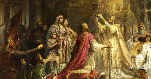  coroação de Carlos Magno presidida pelo Papa Leão III  