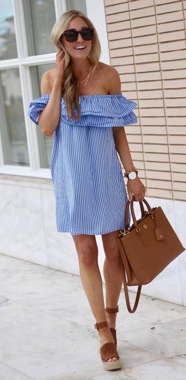 amazing outfit off shoulder dress + bag