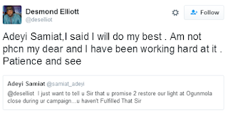 'I'm not PHCN' - Desmond Elliott replies someone who asked him about an unfulfilled campaign promise