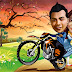 Karikatur Couple Motor Cross