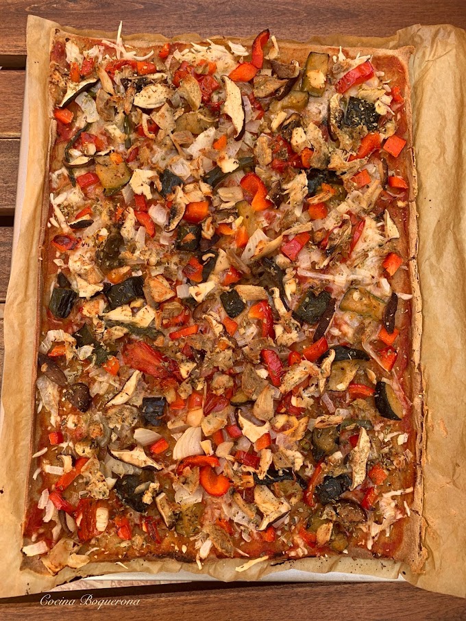 Pizza sin gluten (trigo sarraceno + teff + preparado comercial)