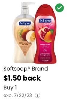 $1.50 off softsoap cashback from (coupons. com App)