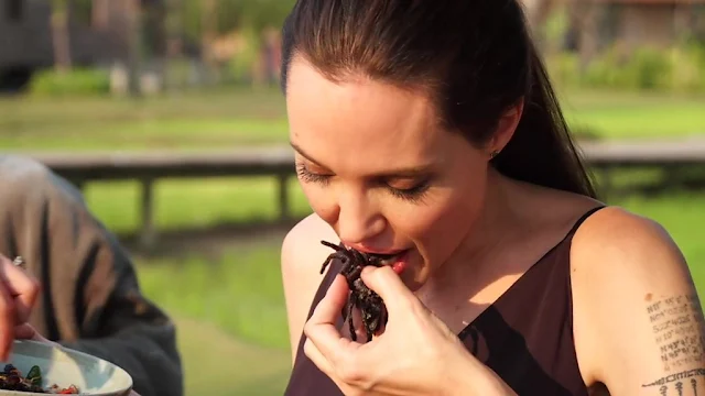 Angelina Jolie teaches her children to eat scorpions and tarantulas