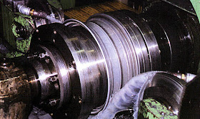 spinning operation in hot working process in forging or smithy workshop