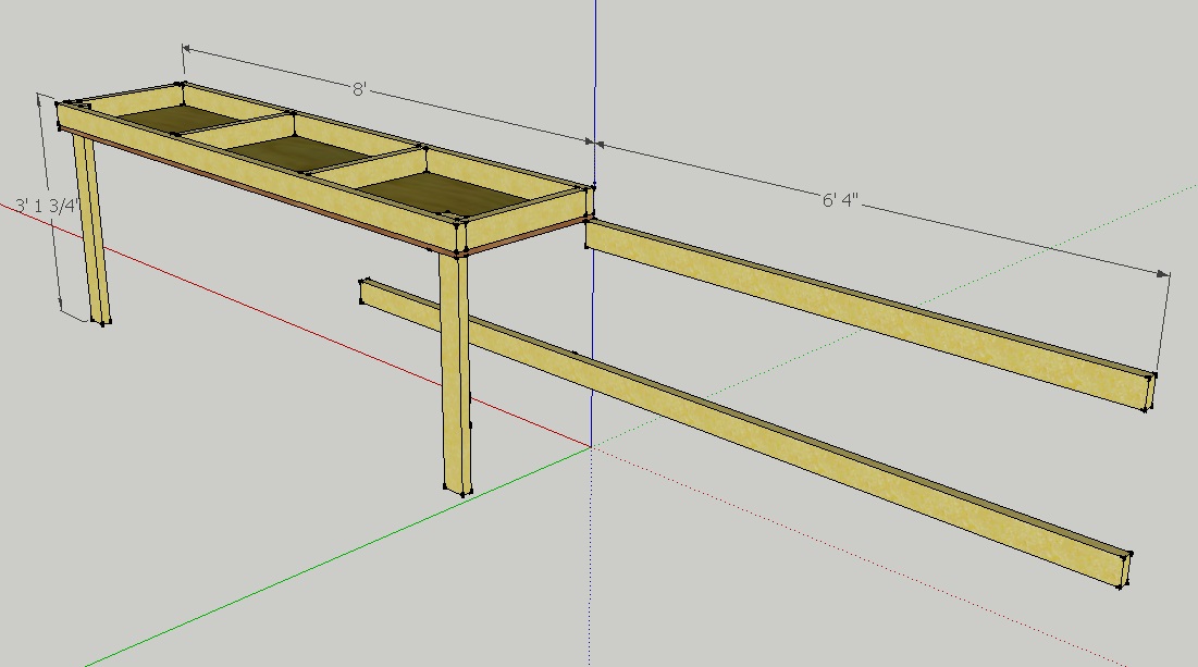  , so I only extended the shelf half the length of the assembly table