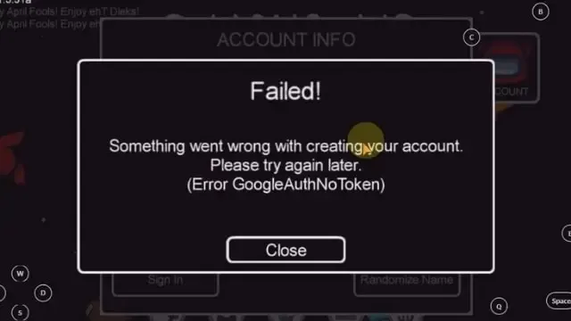 fix error GoogleAuthNoToken among us