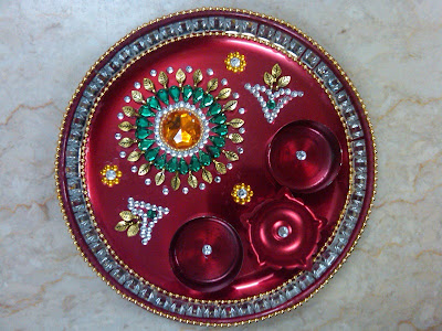 Decorative aarti thali for navratri 